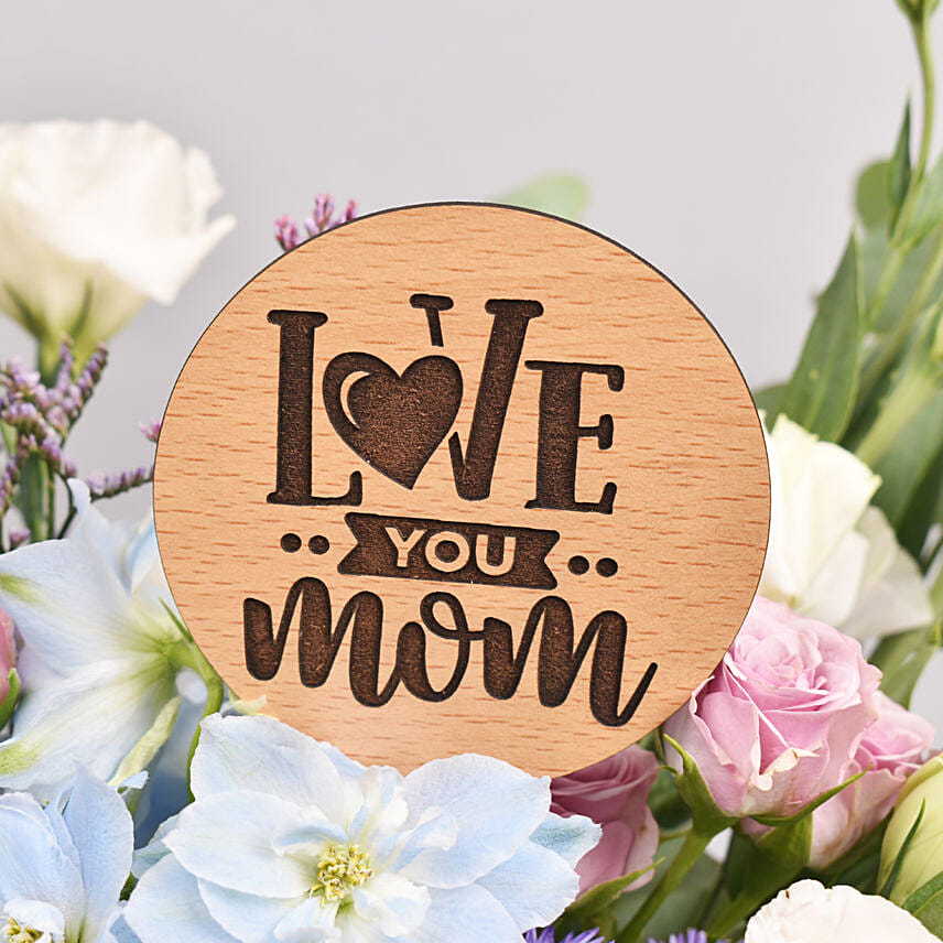 Love You Mama Purple Flower Vase