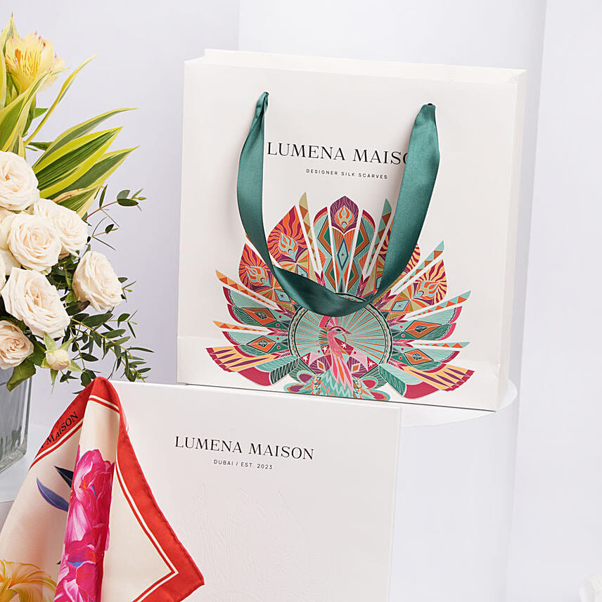 Lumena Maison UAE Botnicals Silk Scarf 100
