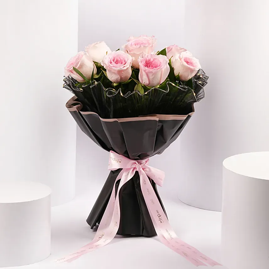 Luxury Led Pink Roses Gift Bouquet