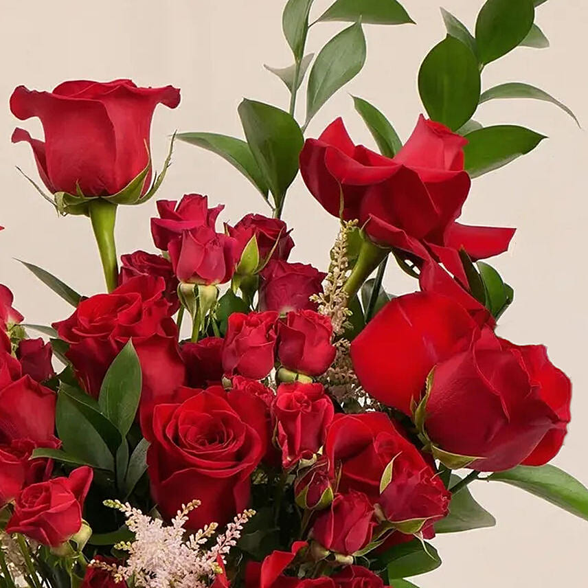 Luxury Red Roses And Gerberas Flower Box Gift