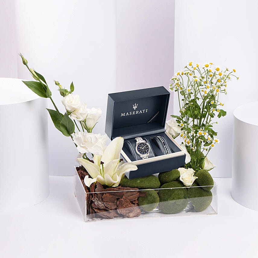 Maserati Mens Watch And Bracelet Gift Set