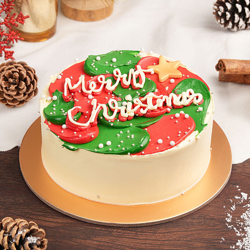Merry and Bright Christmas Cake 4 Portion