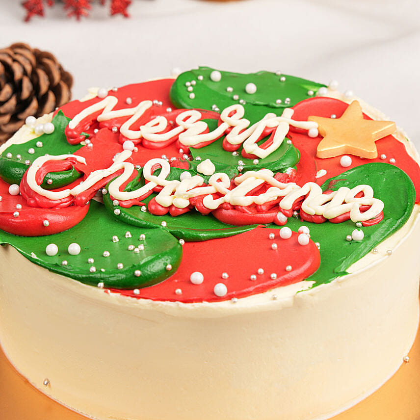 Merry and Bright Christmas Cake 4 Portion