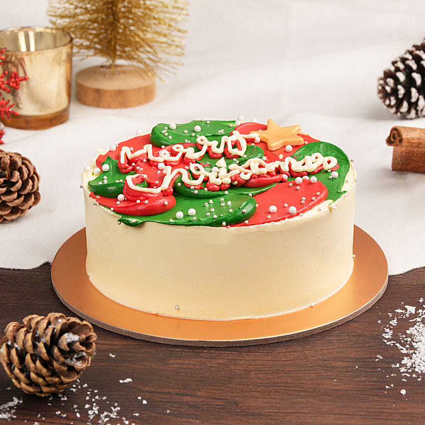 Merry and Bright Christmas Cake 4 Portion