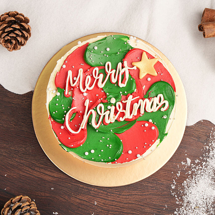 Merry and Bright Christmas Cake 4 Portion