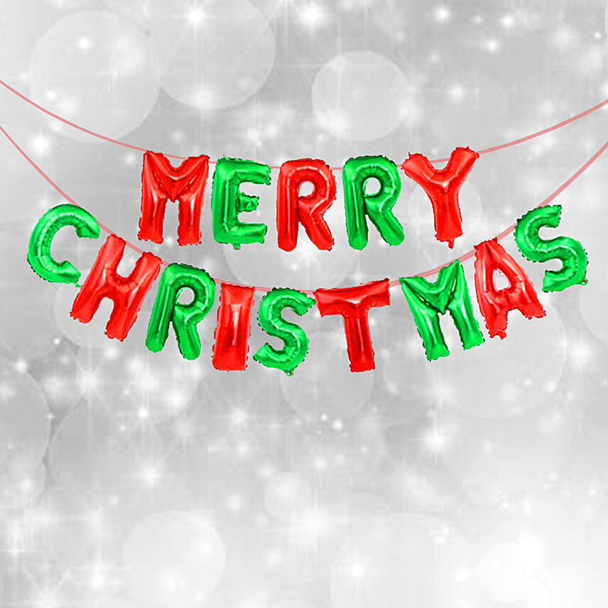 Merry Christmas Banner Balloons