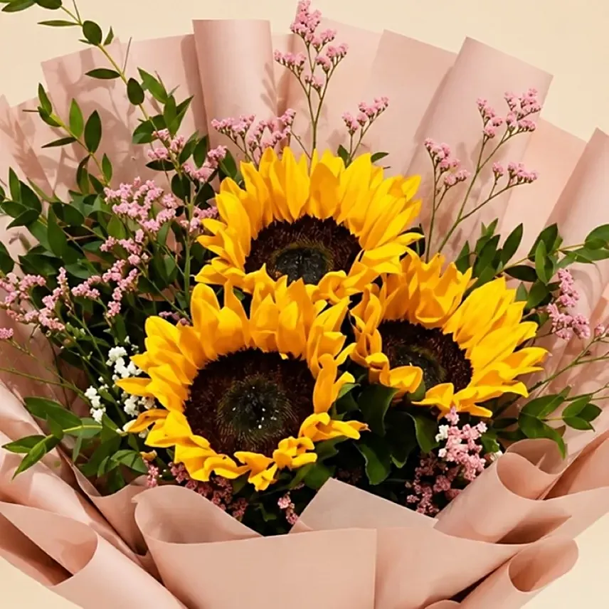 Mesmerising Sunflowers Beautifully Tied Bouquet