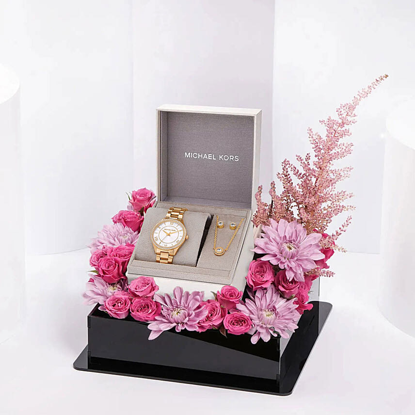 Michael Kors Watch And Jewlery Gift Set For Her