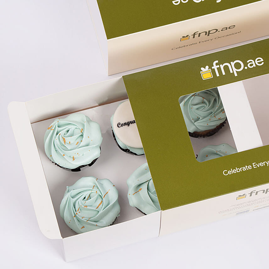 Mint Rosette Celebrations Chocolate Cup Cake