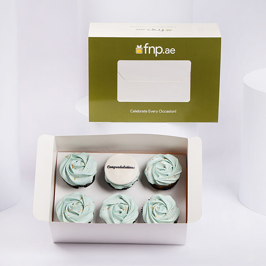 Mint Rosette Celebrations Cup Cake