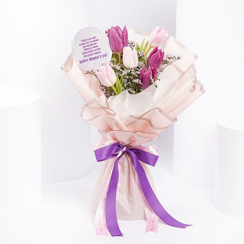Mix Color Tulips Womens day Bouquet