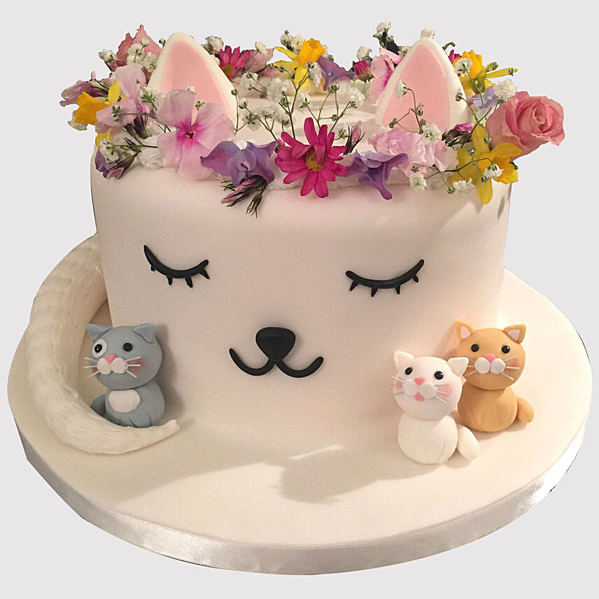 Mom Cat With Little Kittens Chocolate Cake