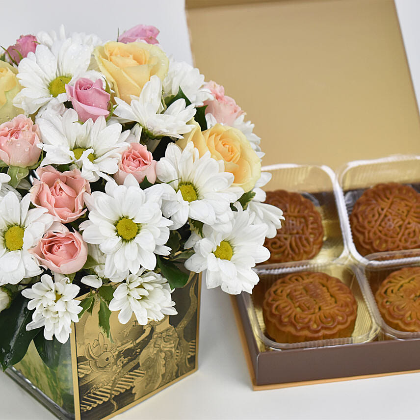 Moon Cakes with Mid Autumn Florals