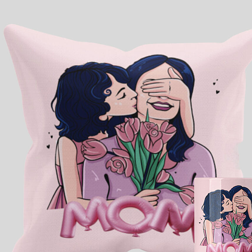 Mothers Day Pink Mug And Cushion Combo