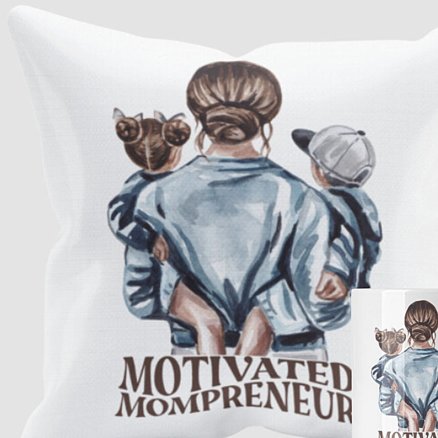 Motivated Mompreneur Mug And Cushion Combo