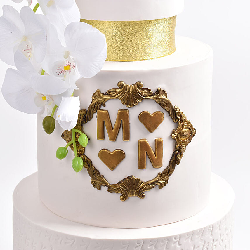 Moulded Ivory Wedding Cake