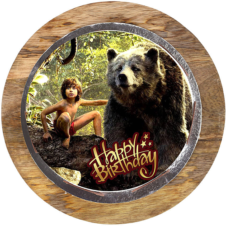Mowgli and Baloo Truffle Cake 1 Kg Eggless