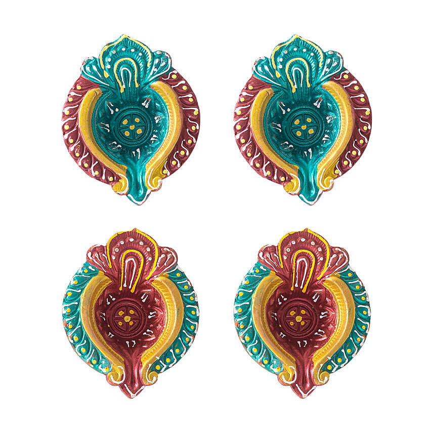 Multi Color Diyas Set of 4