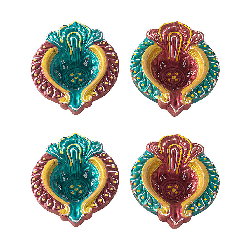 Multi Color Diyas Set of 4