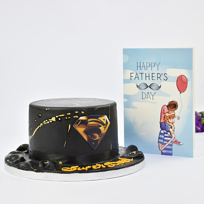 My Super Dad Cake With Greeting Card