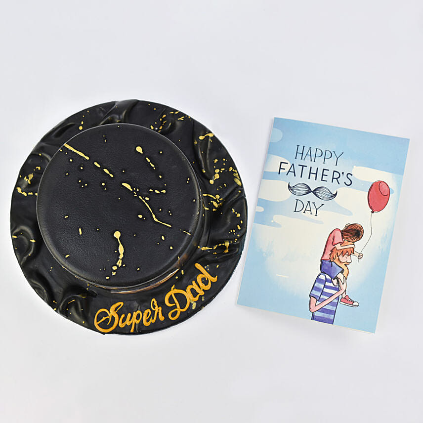My Super Dad Cake With Greeting Card