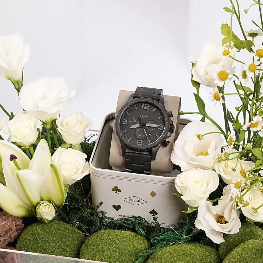 Fossil Chronograph Black Watch For Him