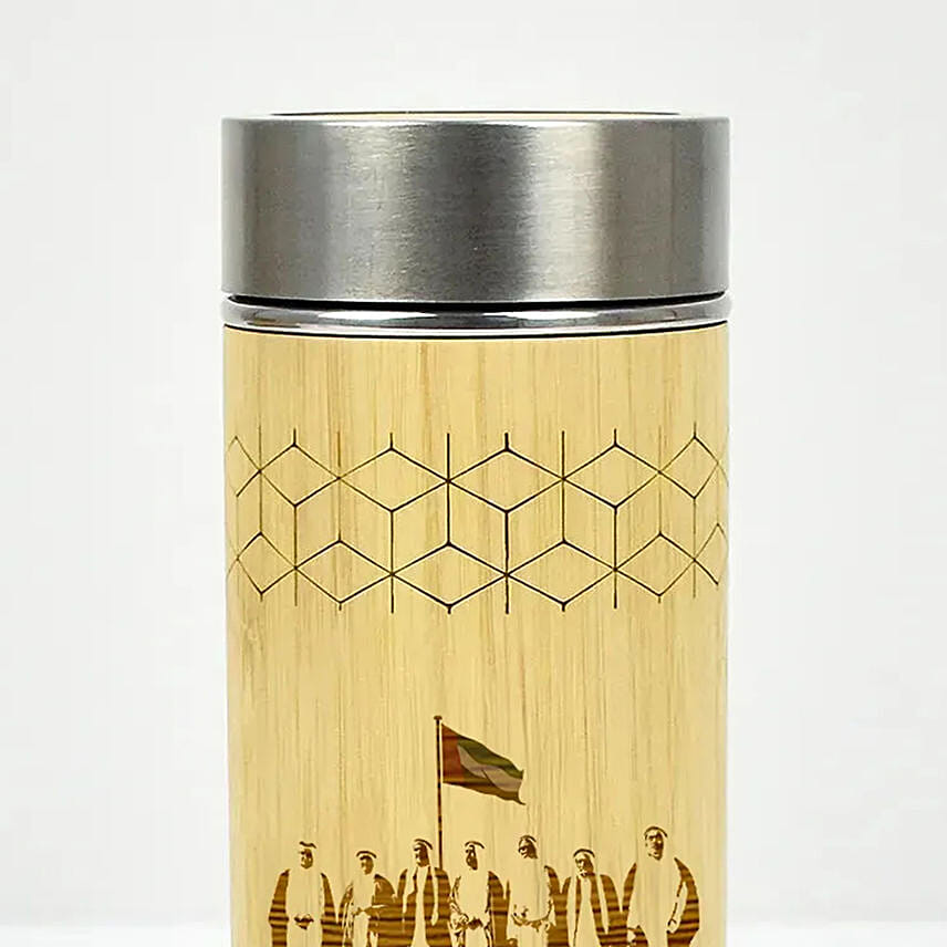 National Day Engraved Bamboo Bottle