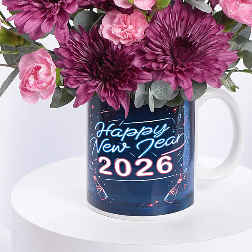 New Year Flowers Mug