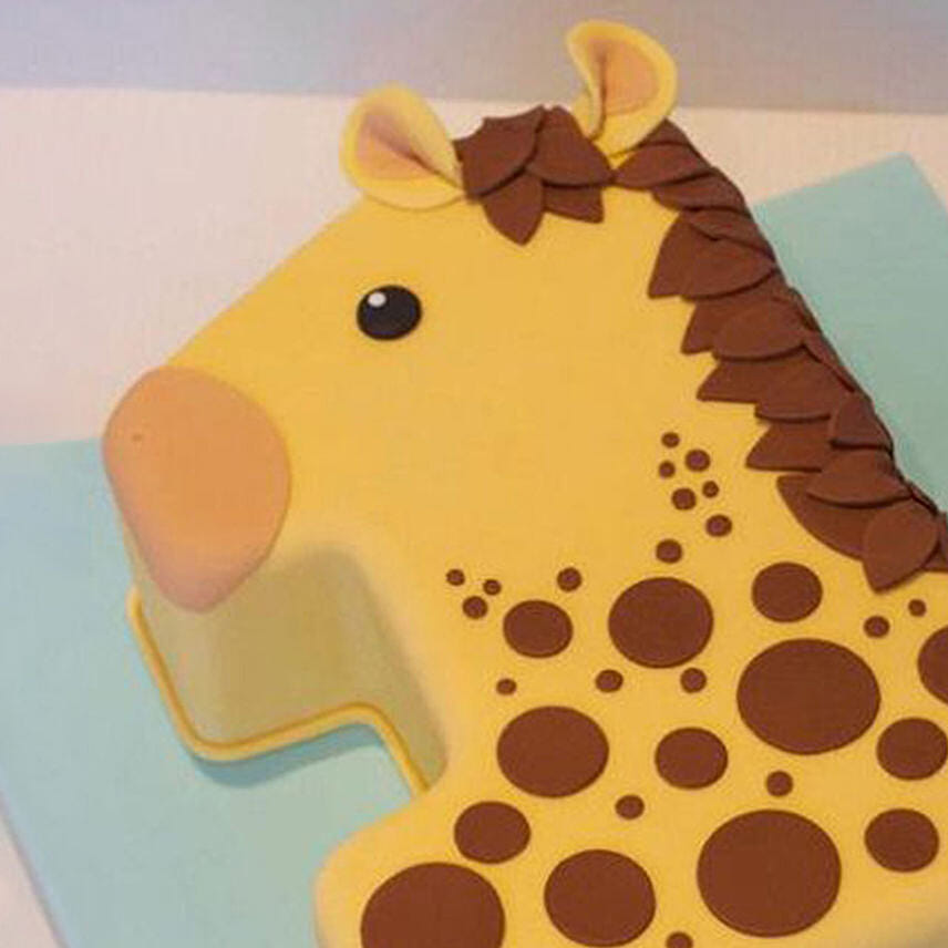 Number 1 Cute Giraffe Chocolate Cake