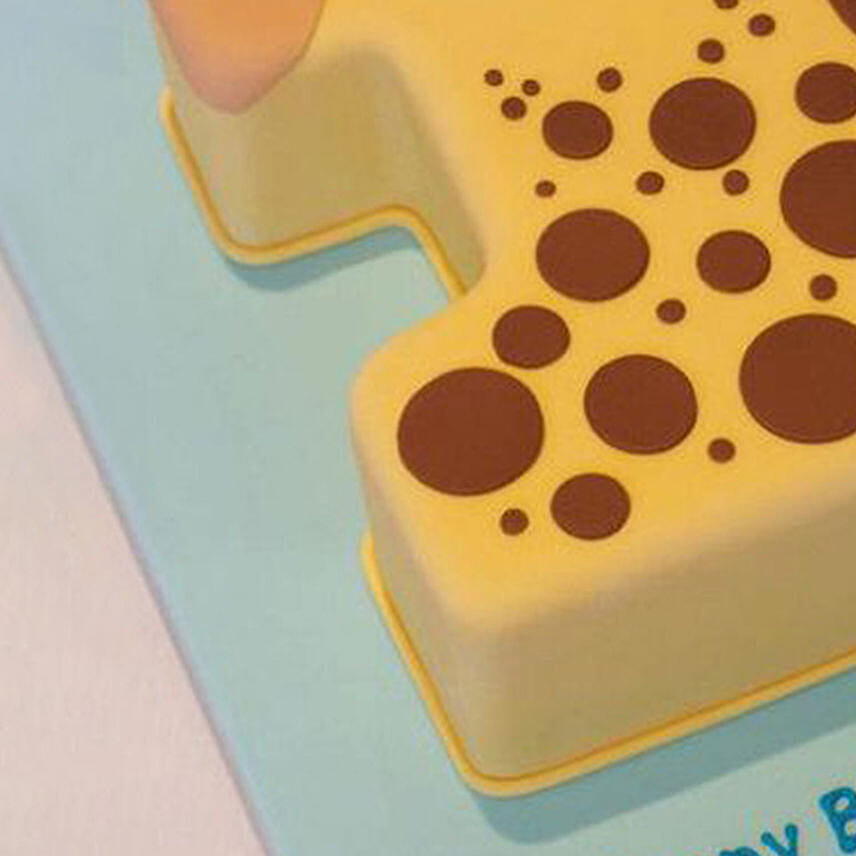 Number 1 Cute Giraffe Chocolate Cake