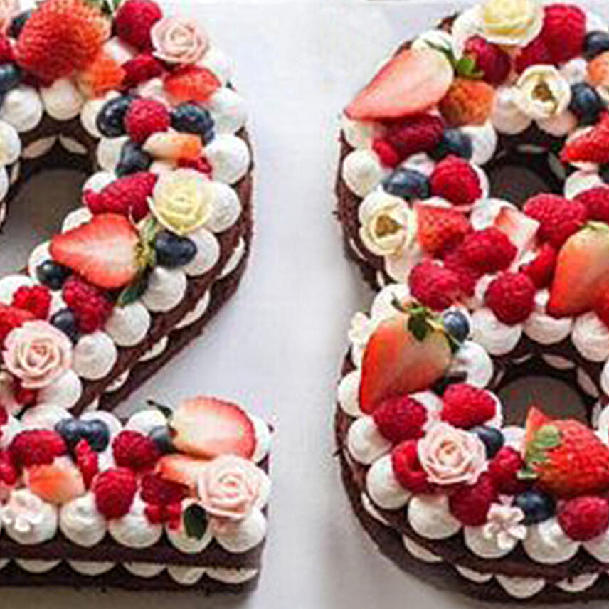 Number 28 Mixed Berries Vanilla Cake