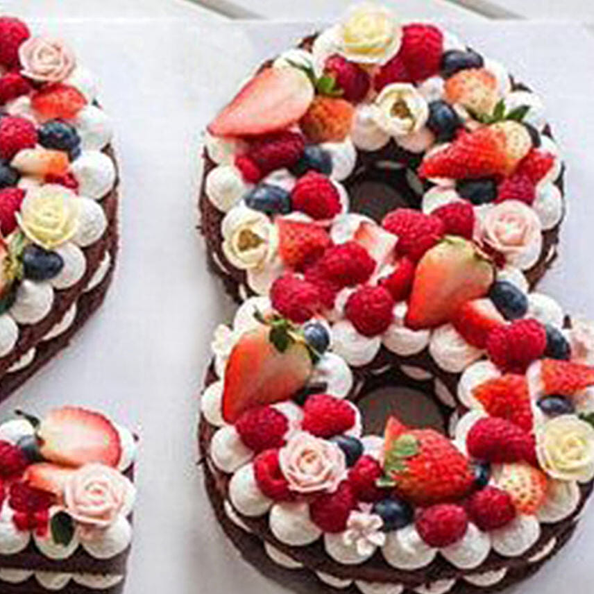 Number 28 Mixed Berries Vanilla Cake