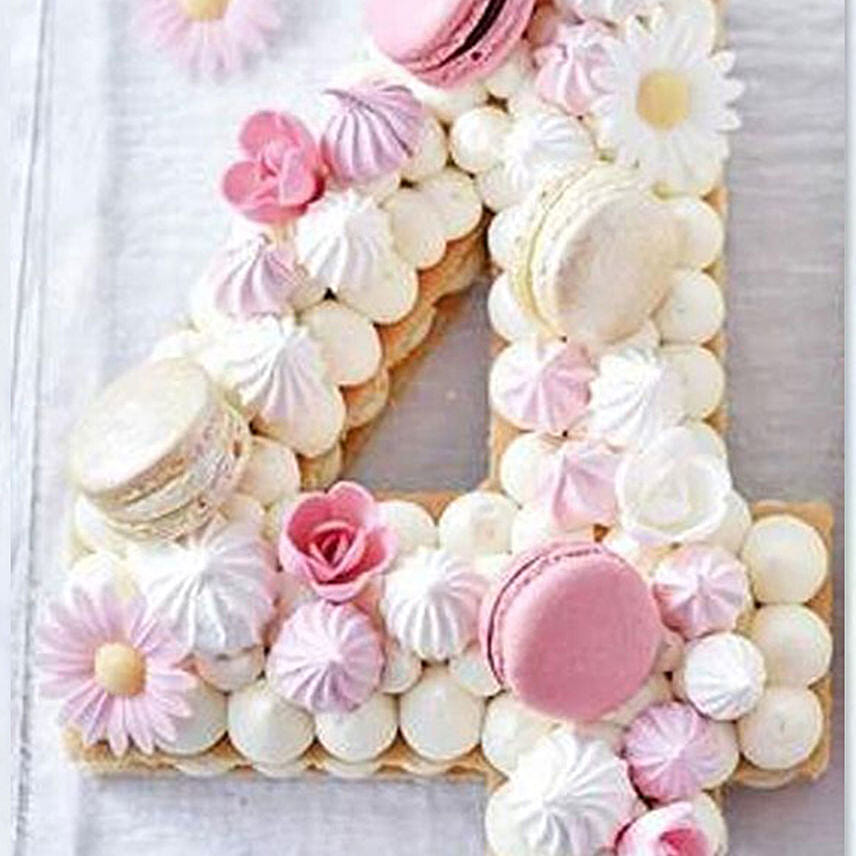 Number 4 Designer Macarons Red Velvet Cake