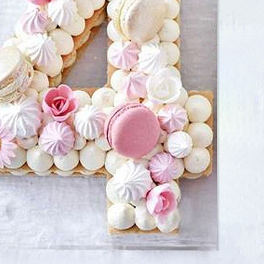 Number 4 Designer Macarons Red Velvet Cake