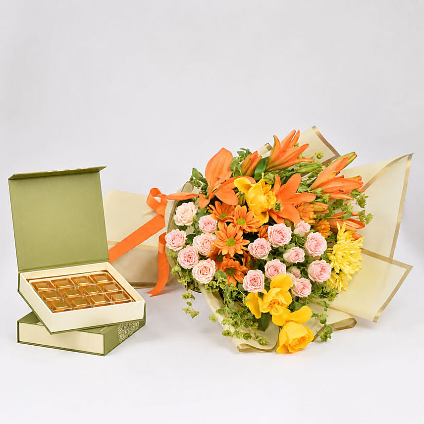 Birthday Flower Bouquet with Chocolates