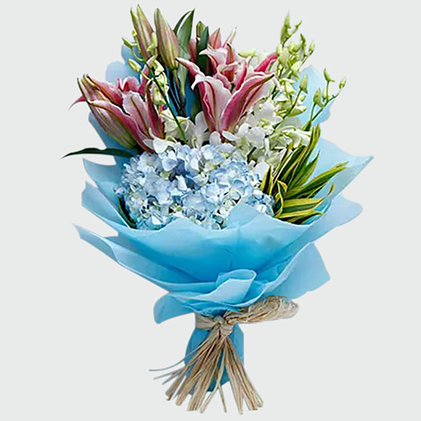 Orchids Bouquet and Personalised Mug