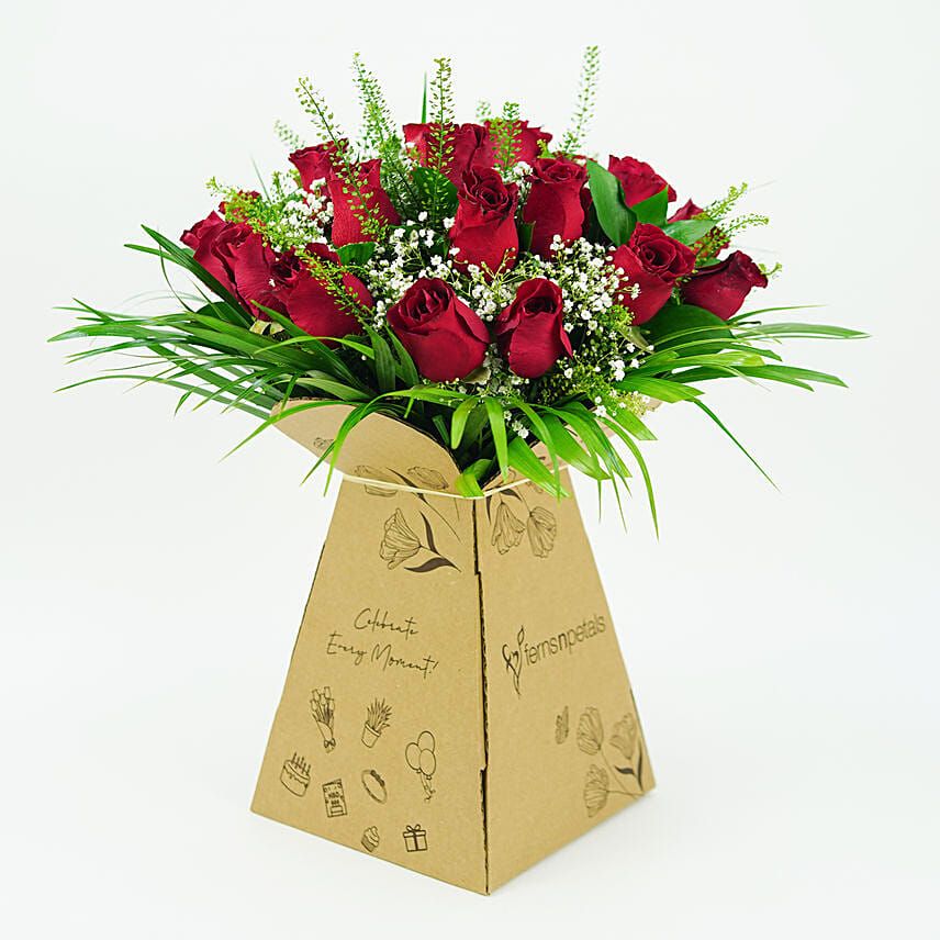 Passionate 20 Red Roses Bunch