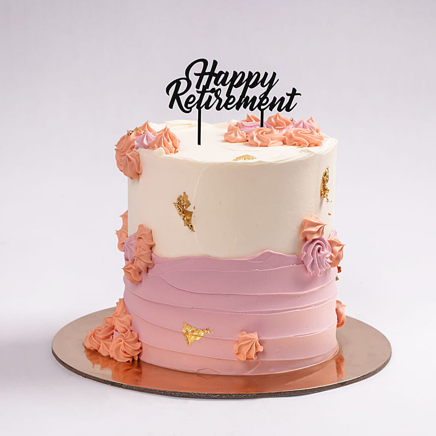 Pastel Elegance Retirement Chocolate Cake