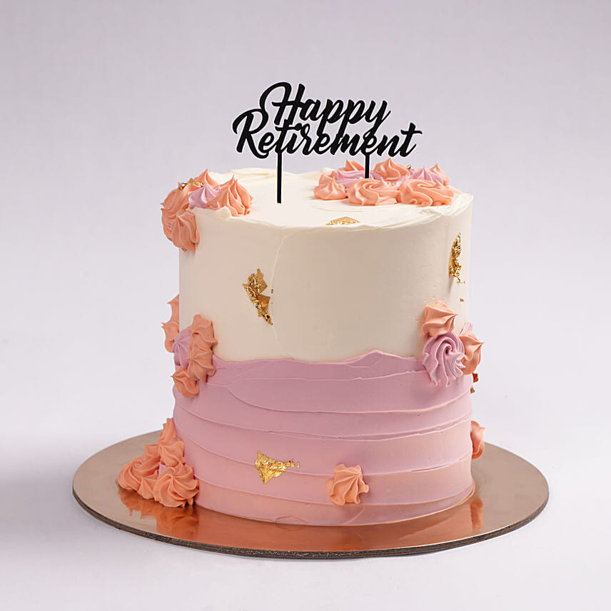 Pastel Elegance Retirement Marble Cake