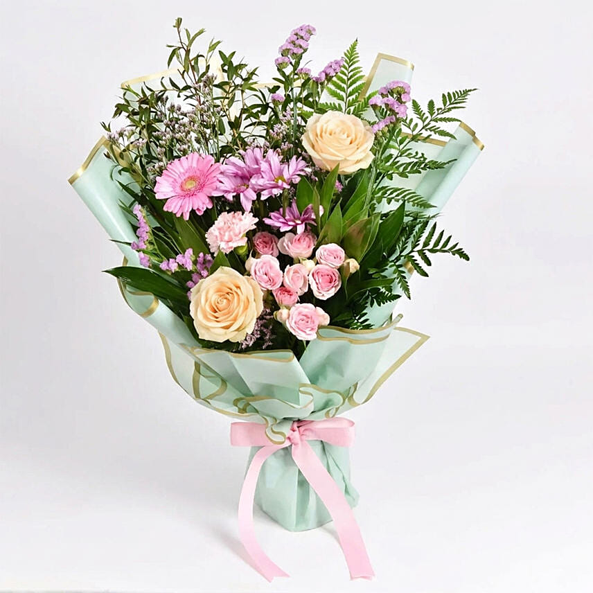 Pastel Pink and Greens Bouquet