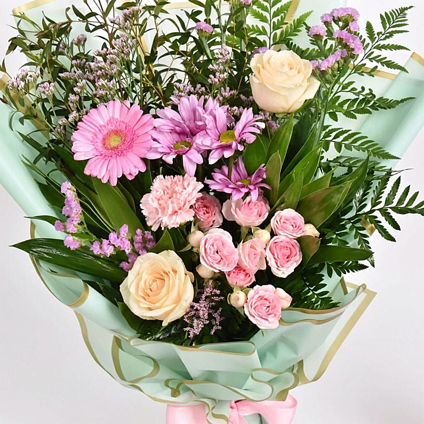 Pastel Pink and Greens Bouquet