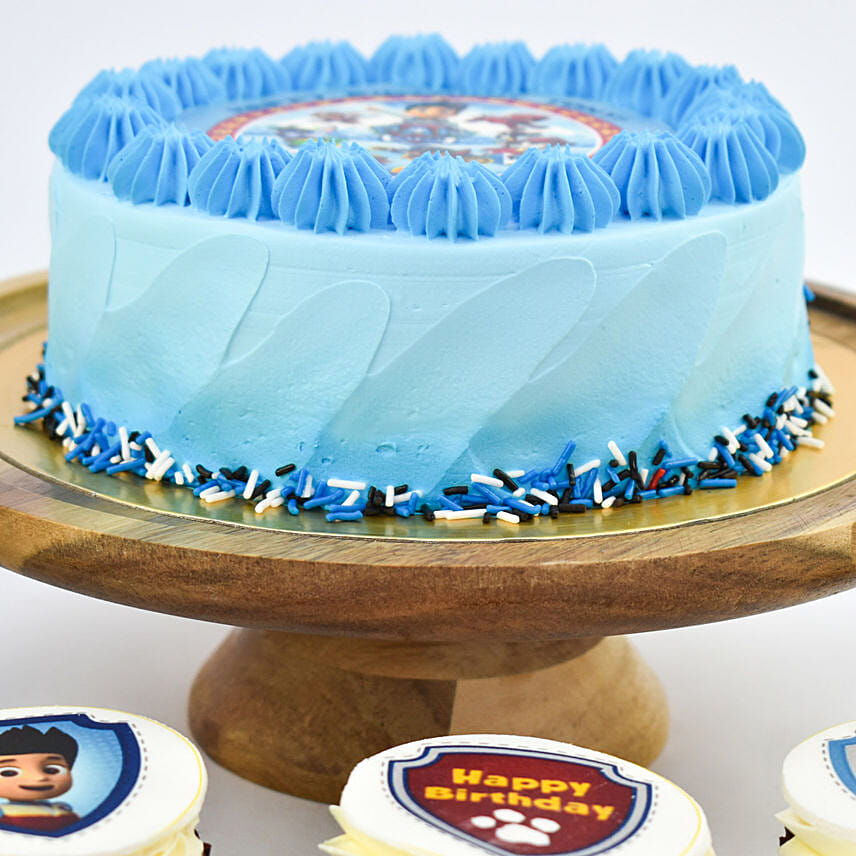 Paw Patrol Chocolate Cake and Chocolate Cupcakes For Birthda