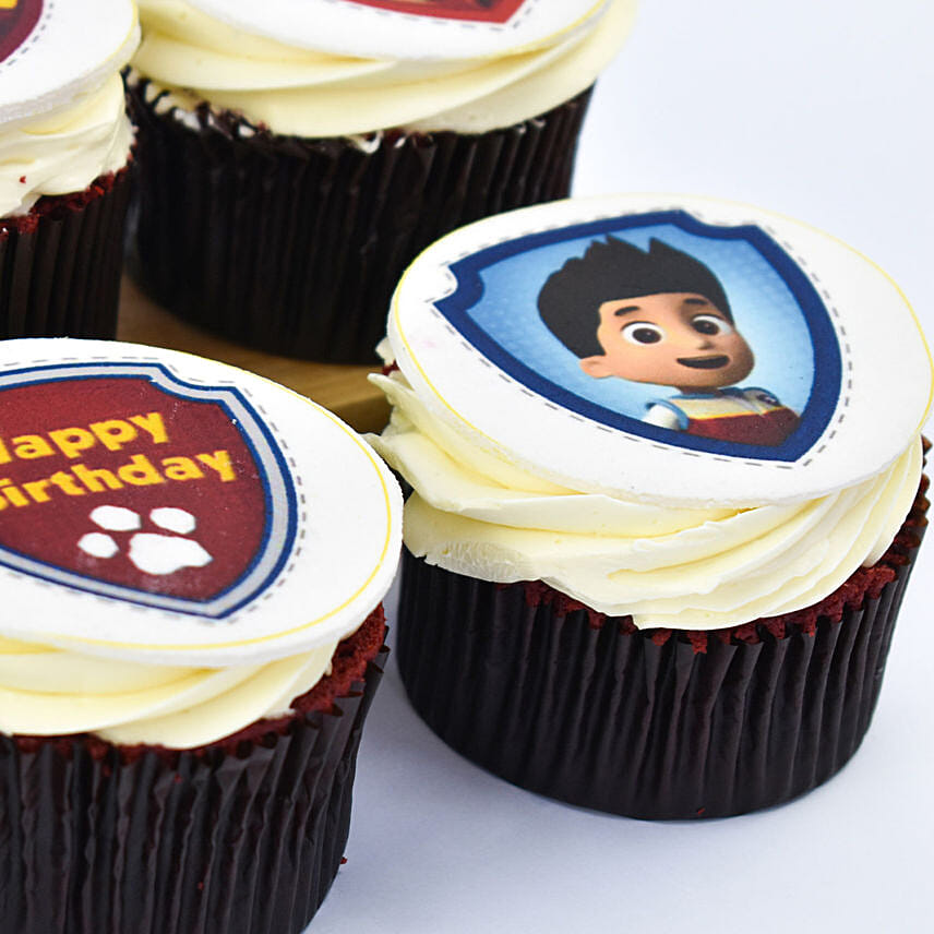 Paw Patrol Vanilla Cake and Chocolate Cupcakes For Birthday