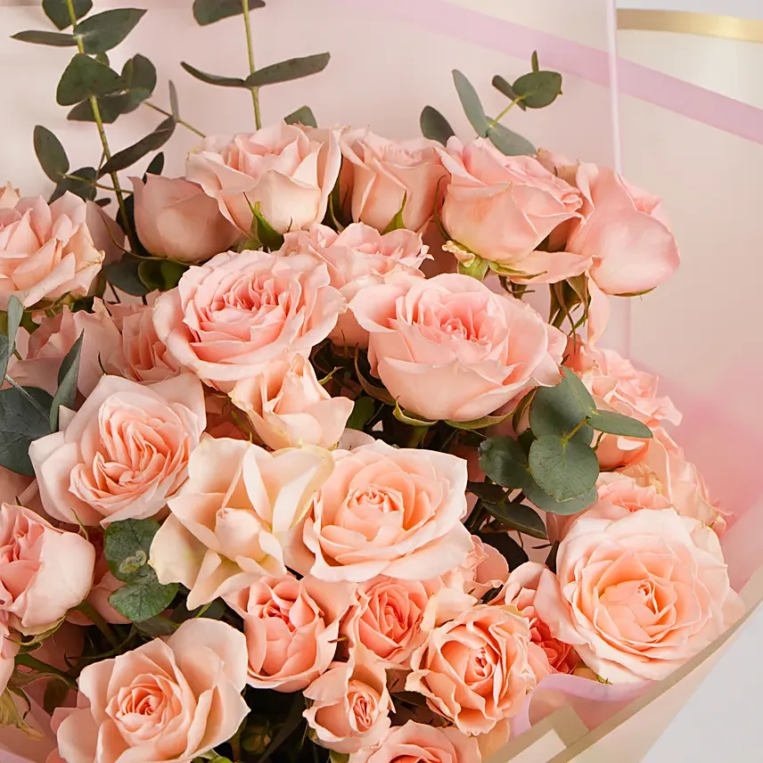 Peachy Blushes Rose Bouquet