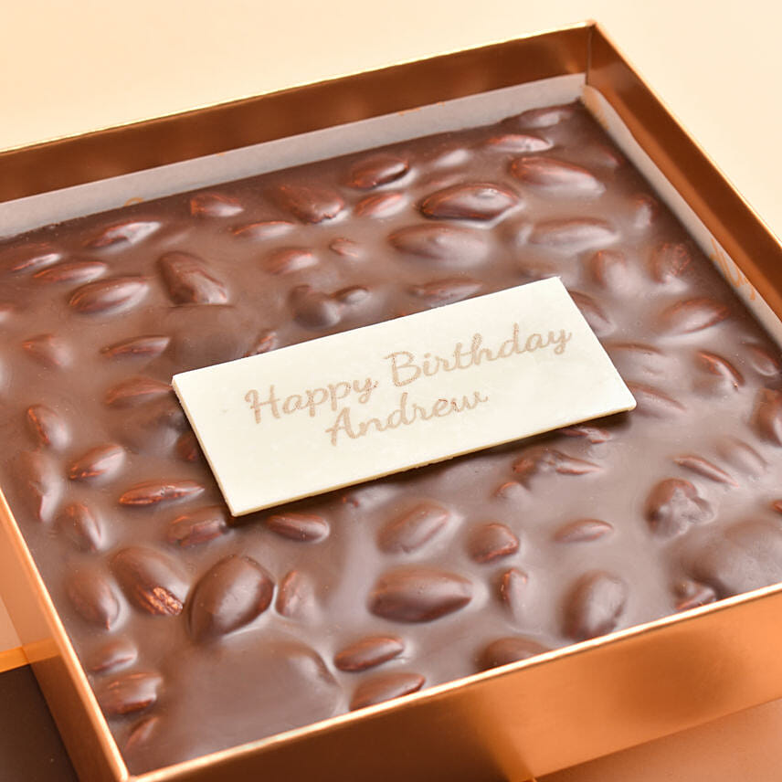 Personalised Birthday Message Dark Chocolate & Nuts Slab