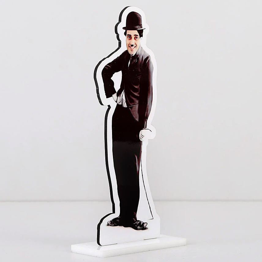 Personalised Caricature Charlie Chaplin with Fudge Cake