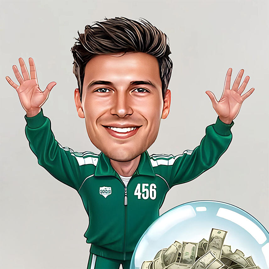 كاريكاتور لاعب لعبة الحبار 456