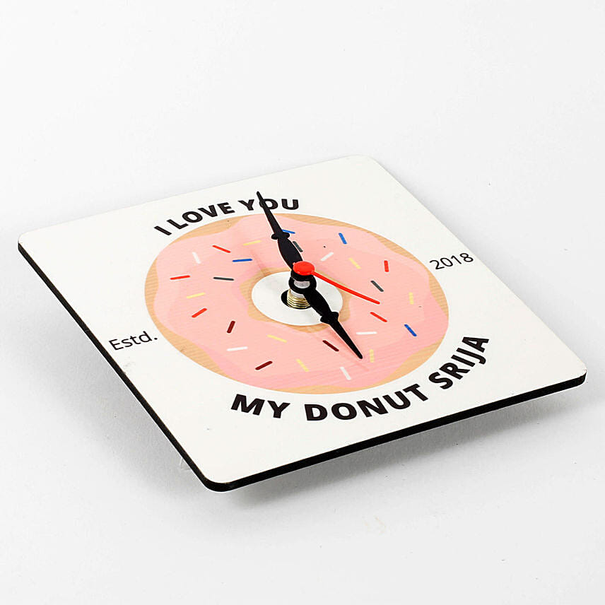 Personalised Donut MDF Table Clock