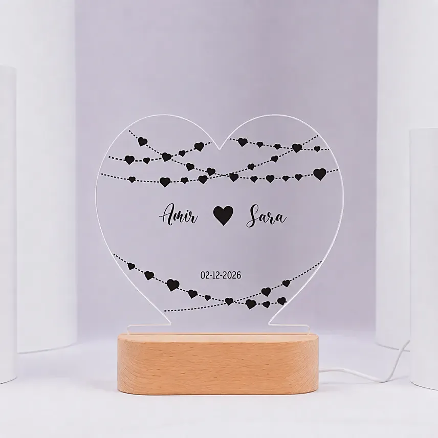 Personalised Heart of Love LED Lamp