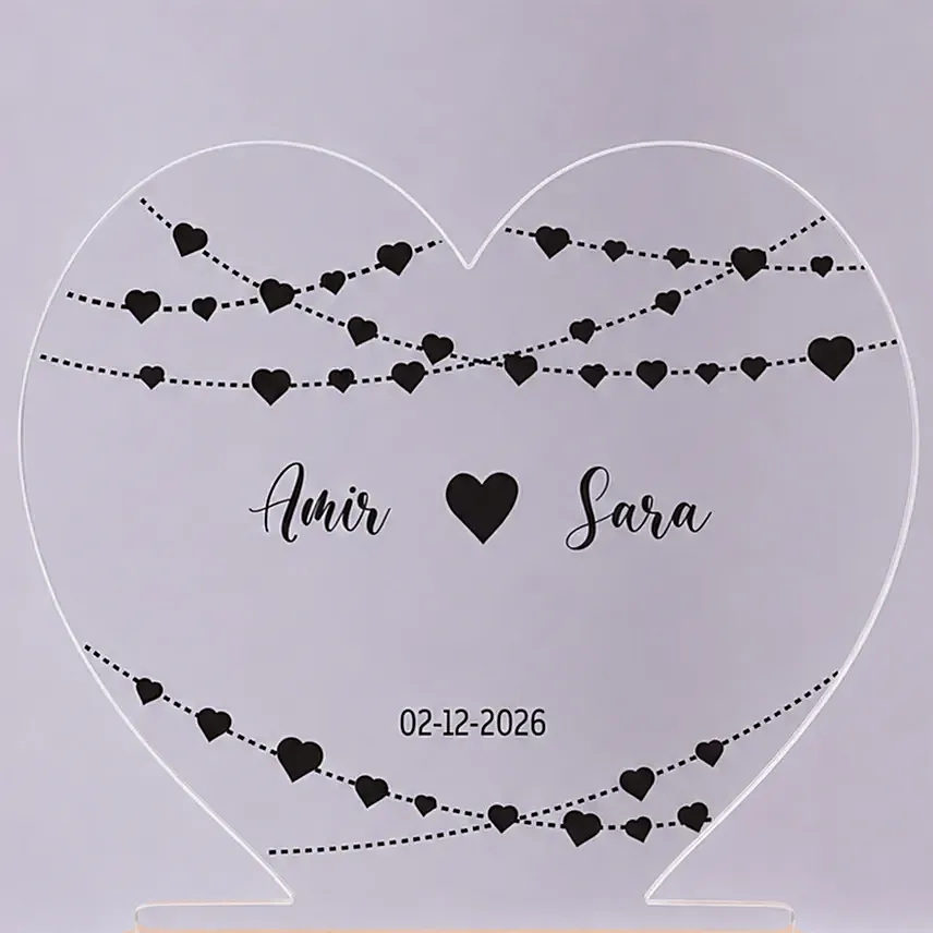 Personalised Heart of Love LED Lamp